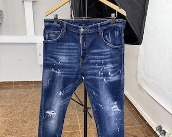 Jeans punk Y2K Dsquared2 Made in Italy Opium Chief Keef taglia 52