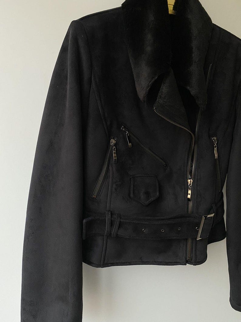 Chaqueta vintage Von Dutch Motor de piel sintética de oveja imagen 7