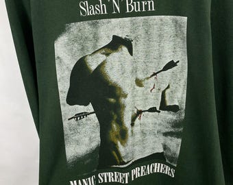 Manic Street Preachers　Slash N' Burn ロンT Vintage 90s Manic Street Preachers Slash N Burn Long Sleeve Size