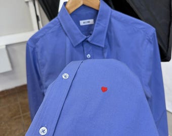 Vintage Love Moschino Mini Heart Shirt, seltenes Retro-Y2K-Hype-Shirt, Größe M