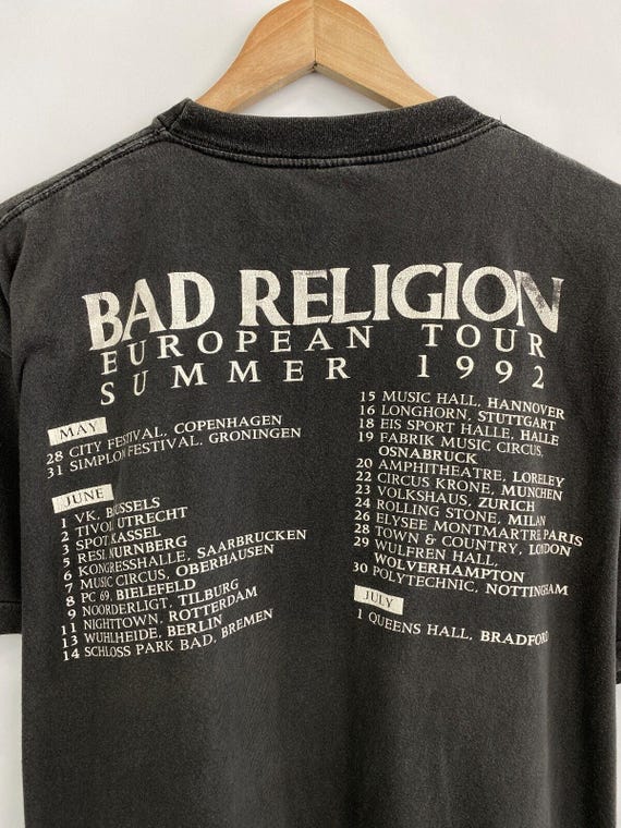 ヴィンテージ 1992 Bad Religion Generator Rock Bend Tシャツ レア