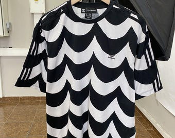 Camiseta Adidas Marimekko Zebra Y2K, rara, estilo retro, talla L