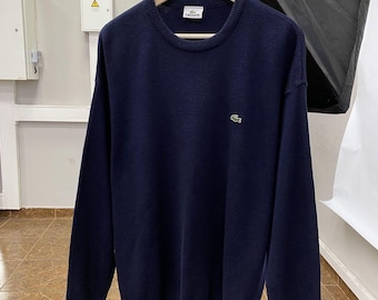 Vintage Lacoste Pullover aus den 90er Jahren, hergestellt in Frankreich, seltenes Retro-Modell, Größe L/XL