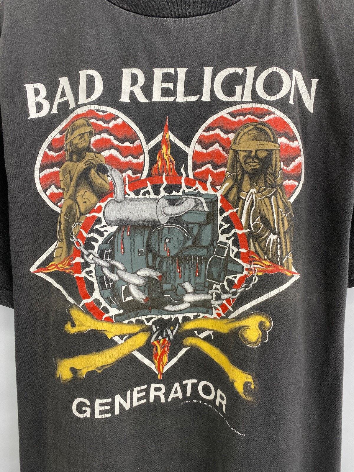 ヴィンテージ 1992 Bad Religion Generator Rock Bend Tシャツ レア 