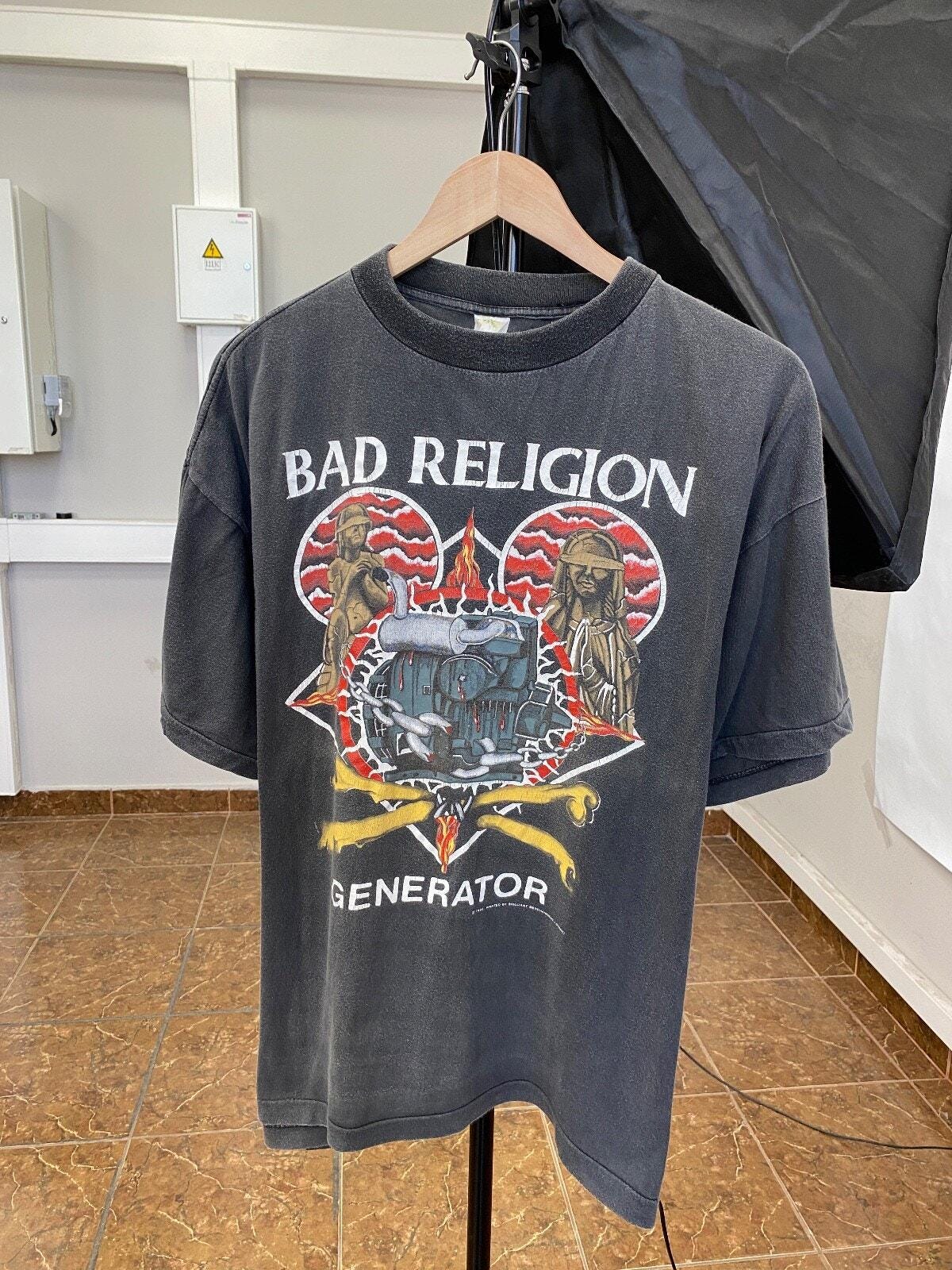 ヴィンテージ 1992 Bad Religion Generator Rock Bend Tシャツ レア