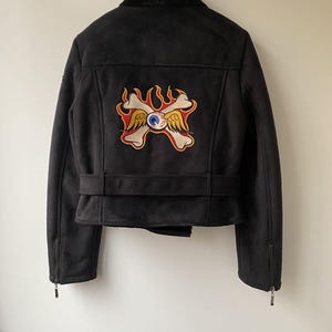 Chaqueta vintage Von Dutch Motor de piel sintética de oveja imagen 4