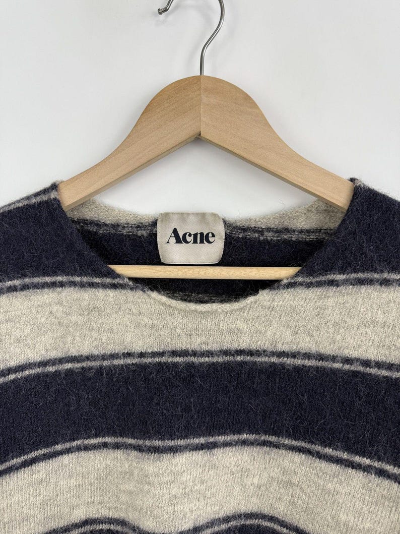Y2K Acne Studios Alpaca Wool Striped Sweater size L/XL image 4