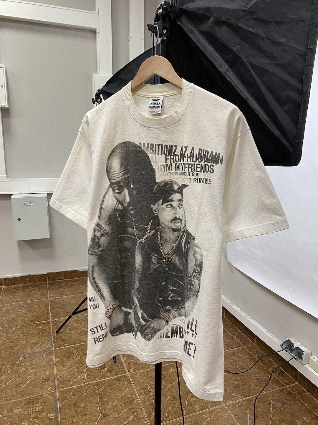 Vintage 90s Tupac Shakur Rap Makaveli T-shirt Rare Retro Size XL