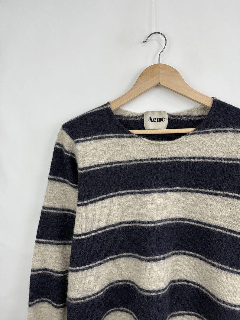 Y2K Acne Studios Alpaca Wool Striped Sweater size L/XL image 2
