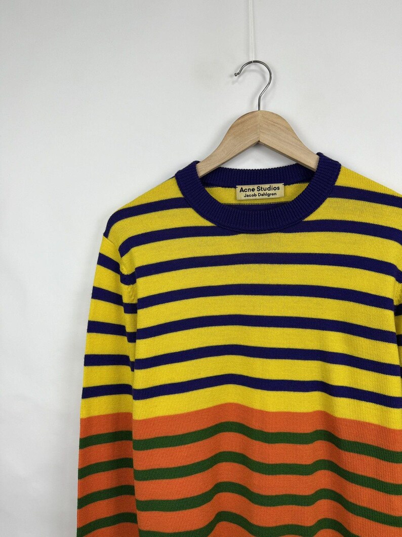 Acne Studios Jacob Dahlgren Wool Laine Striped Sweater Y2K size S/M image 2