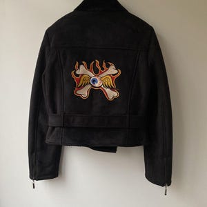 Chaqueta vintage Von Dutch Motor de piel sintética de oveja imagen 11