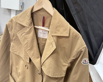 Moncler Trench Coat Stribiden Taglia 2 Colore Beige