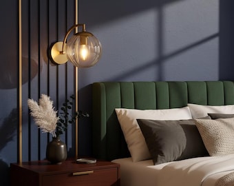 Modern Nordic Glass Wall Lamp – Minimalist LED Sconce for Bedroom, Living Room & Home Decor