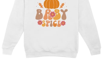 Sudadera Baby Spice, jersey retro de otoño con sabor a calabaza, cuello redondo otoñal, sudadera con calabaza adorable, suéter otoñal acogedor