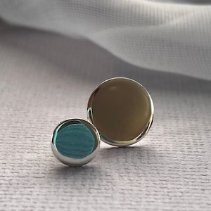 Tiny silver stud earrings, modern minimalist silver earrings, hand crafted silver earrings image 1