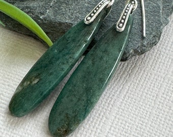 Modern sterling silver earrings with Jasper gemstone.