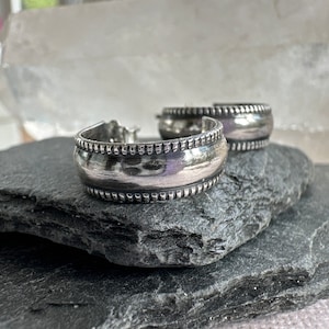 Small silver hoop stud earrings