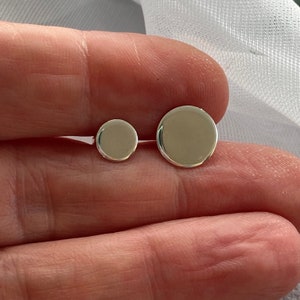 Tiny silver stud earrings, modern minimalist silver earrings, hand crafted silver earrings image 8