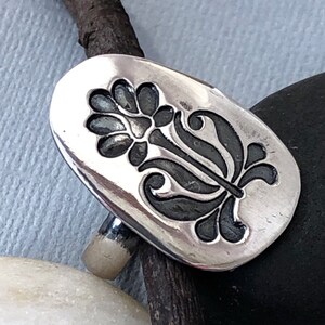 Sterling silver statement ring, Sterling silver tulip ring, Hungarian folk motif , one of a kind silver ring, Christmas present