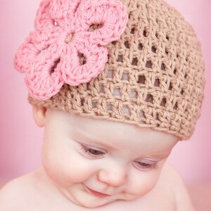 PDF CROCHET PATTERN Instant Download Sweet Pea Flower Beanie Photo Prop Hat Includes 8 Sizes Micro-Preemie Through Adult Sell What You Make image 2