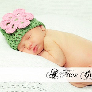 PDF CROCHET PATTERN Instant Download Sweet Pea Flower Beanie Photo Prop Hat Includes 8 Sizes Micro-Preemie Through Adult Sell What You Make image 5