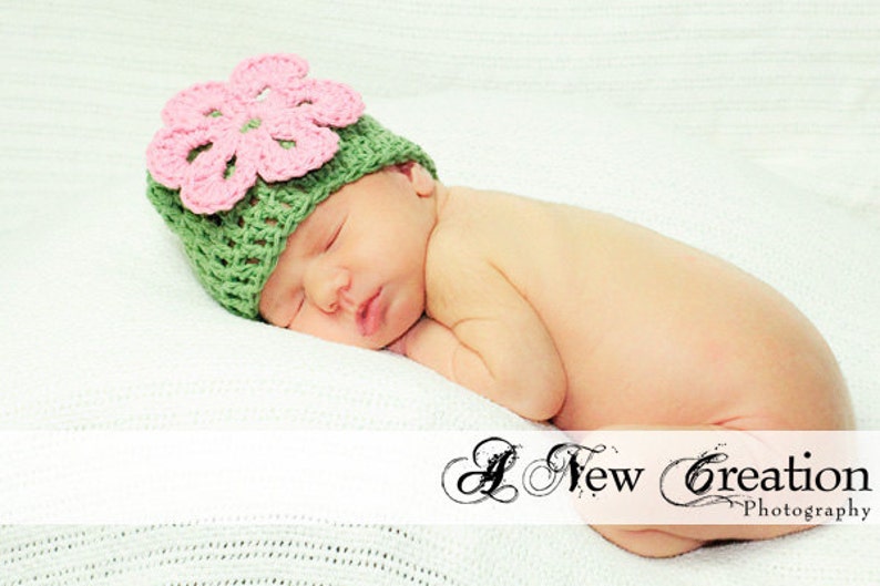 PDF CROCHET PATTERN Instant Download Sweet Pea Flower Beanie Photo Prop Hat Includes 8 Sizes Micro-Preemie Through Adult Sell What You Make image 5