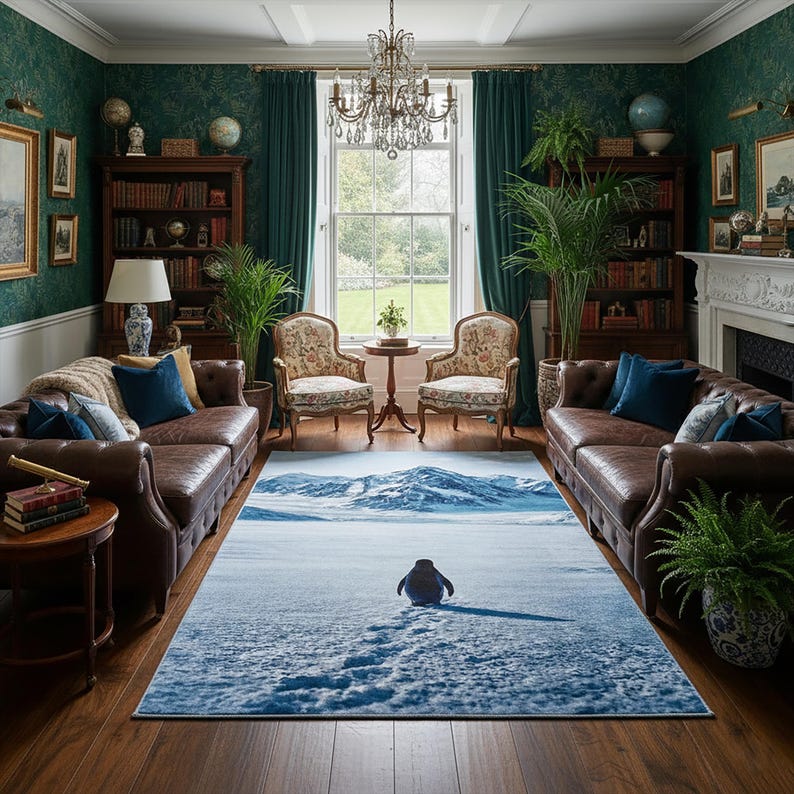 Nihilist Penguin Rug, Corporate Burnout Decor, Introvert Penguin Art ...
