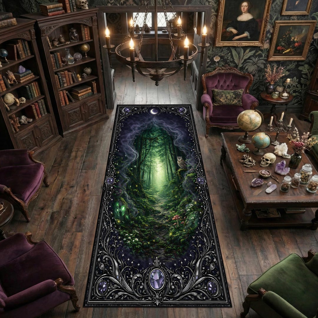 Magical Forest Rug Enchanted Forest Hallway Runner Rug, Magical Woodland Path Decor ...