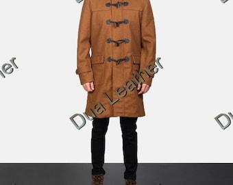 Vintage Beige Coat, Duffle Coat (B704), Beige Wool Original