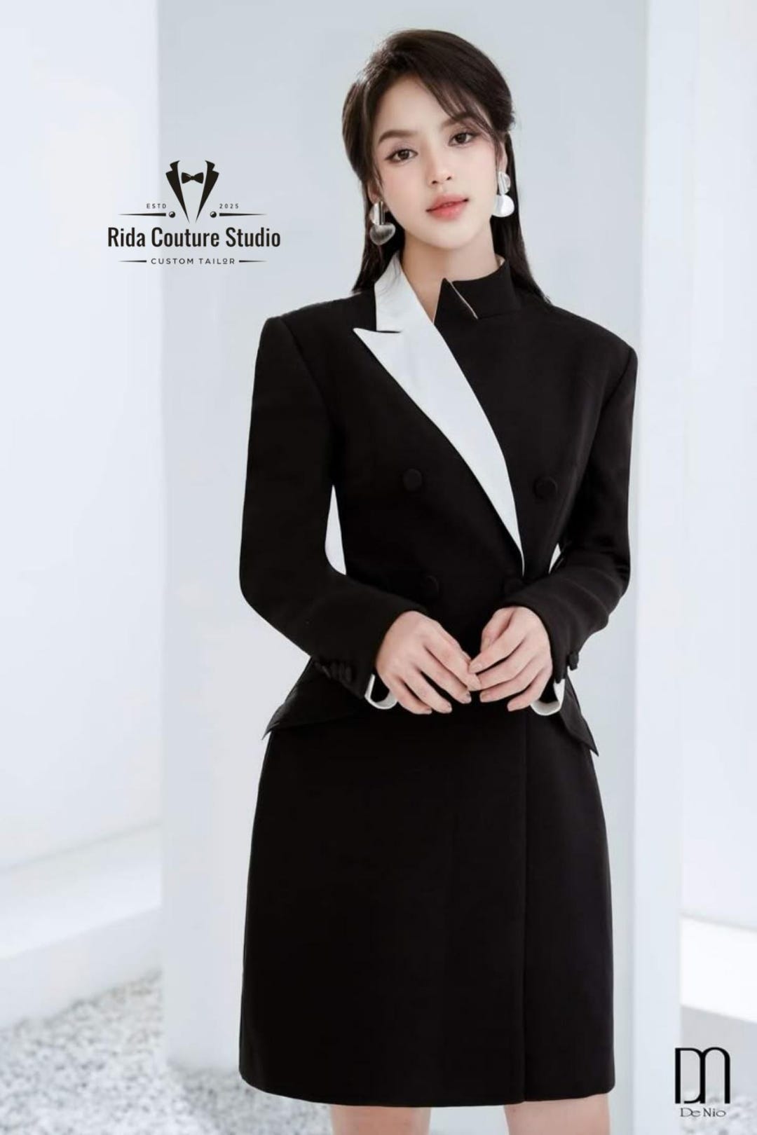 white dress black blazer A little black dress with a creamy-white blazer is always a classic look  #littleblackdress Louise Roe
