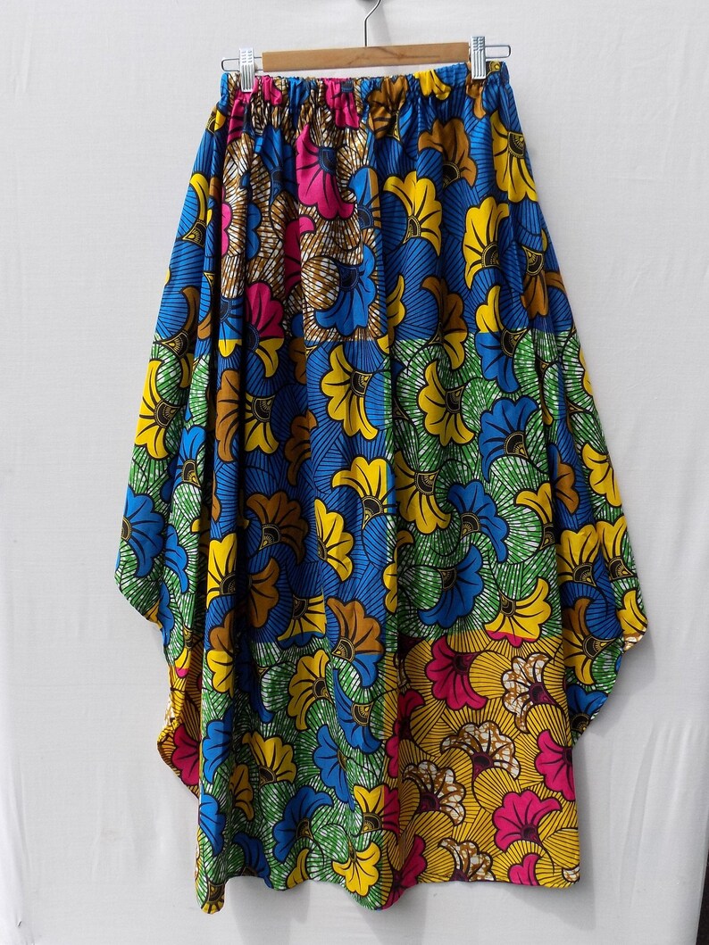 Wax Print Skirt, Women's High-Low Skirt, African Print Skirt, Ankara Skirt image 2