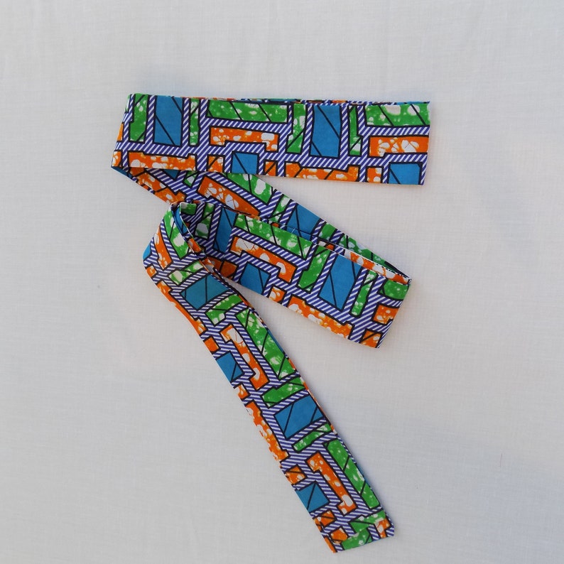 African Print Sash, Wax Print Sash, African print tie/belt image 1