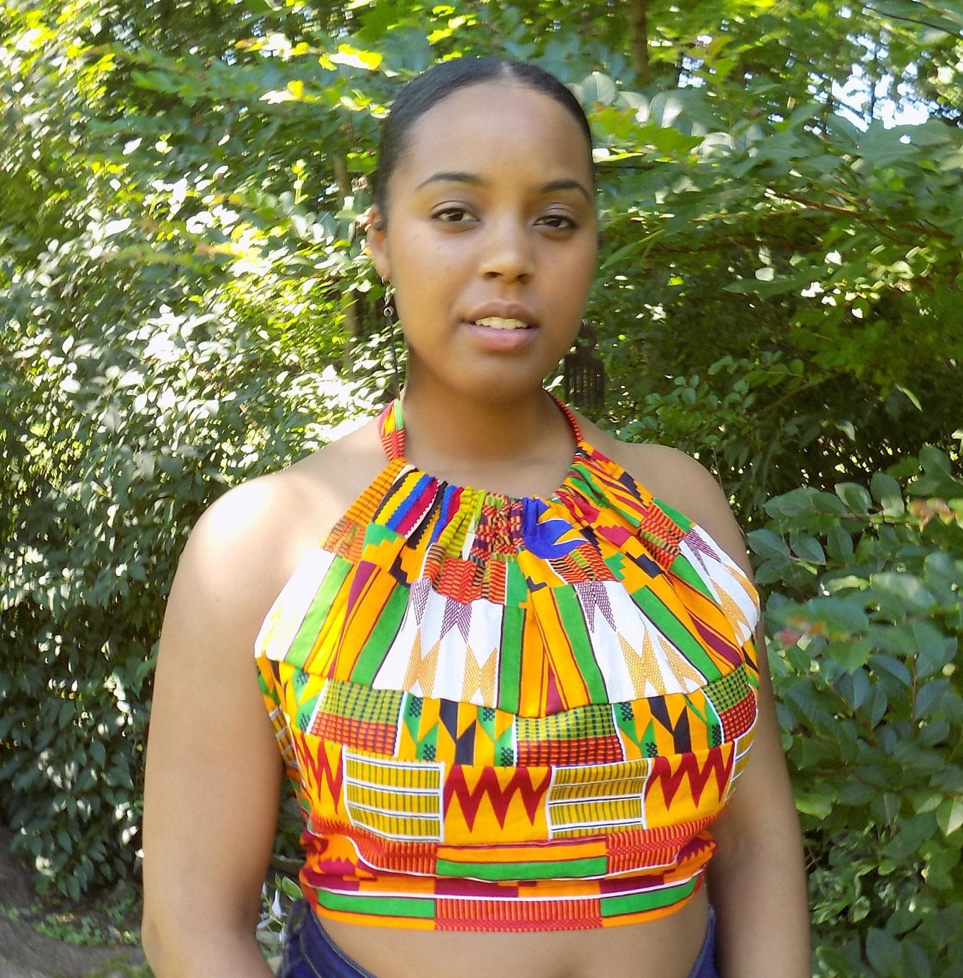 African Print Crop Top, Backless Tops, Kente Halter -  Canada