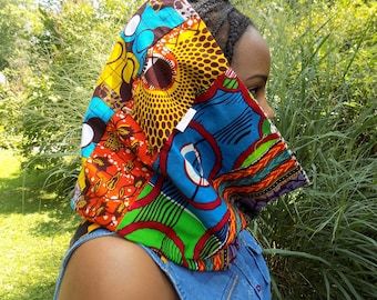 African Print Scarf, Ankara Scarf, Scarves, African Wax print scarf, Accessories, Women's Scarf, Men's Scarf, Patch work Scarf/Snood