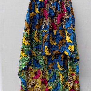 Wax Print Skirt, Women's High-Low Skirt, African Print Skirt, Ankara Skirt image 1