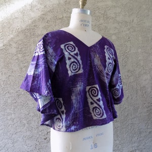 African Print Blouse, Women's Top, Butterfly Blouse/ Tie Dye/Batik Blouse image 3