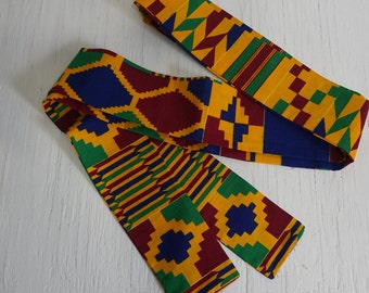 African Print Sash, Wax Print Sash, African print Tie/belt Kente Sash