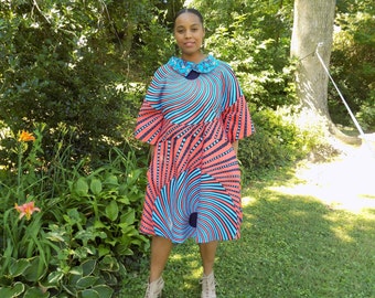 SOLENE African Print Dress. Women's Dress, Wax Print Dress
