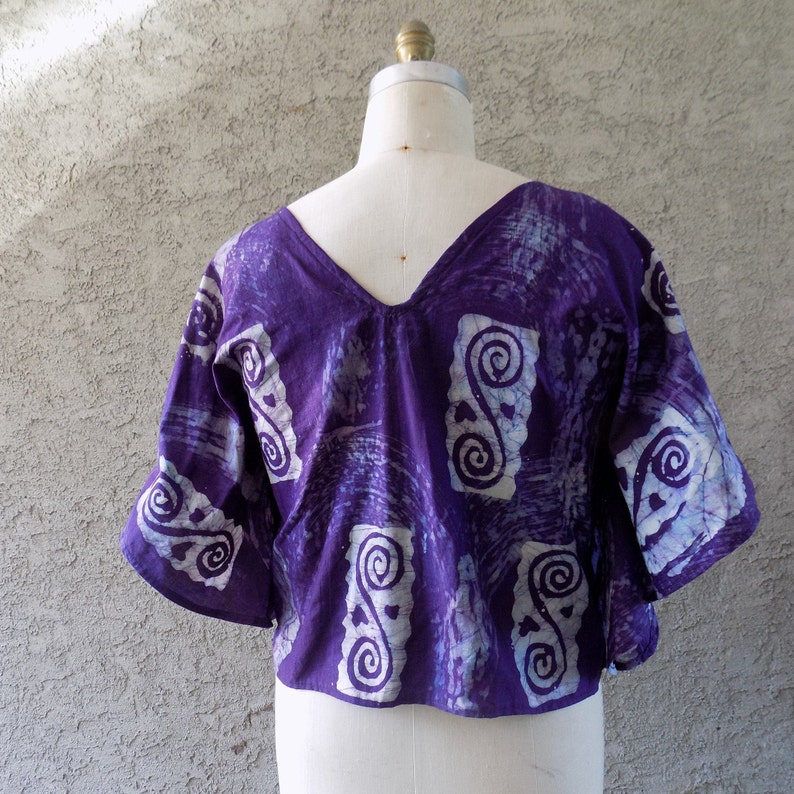 African Print Blouse, Women's Top, Butterfly Blouse/ Tie Dye/Batik Blouse image 4