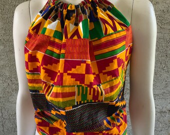 African Print Halter Top/Wax print Halter Top Patchwork Halter Top