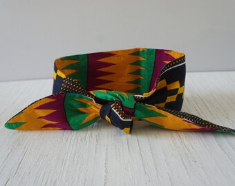 Reversible Headband, African Print headband, Hairband, Accessory, Tie up headband, Hair bandana, Unisex Scarf