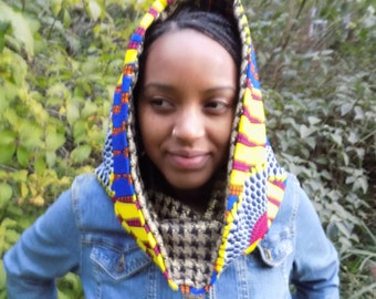 African Print Scarf, Ankara snood Scarf, Wax print scarf, Unisex Scarf, Scarf, Snood/Scarf, Infinity Scarf, Afrocentric Scarf