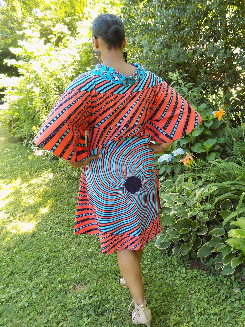 Women/'s Dress Wax Print Dress SOLENE African Print Dress