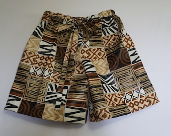 African Print Shorts, African Wax Shorts, Ankara Shorts, Boardwalk Shorts, Wide Leg Shorts, Women's Shorts