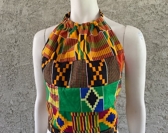 African Print Halter Top/Wax print Halter Top Patchwork Halter Top