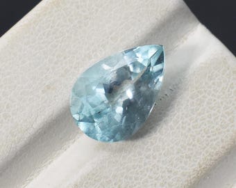 Pear shape Aquamarine Gemstone, 13.5X9X6 mm Natural Faceted Aquamarine Gemstone 3.65 Cts , Loose Gemstone Natural Aquamarine Cut