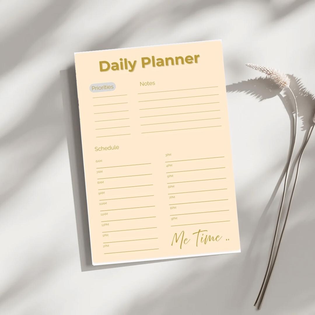 Minimalist Daily Planner Printable | A4 | Productivity Planner Page ...