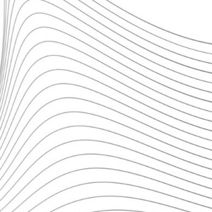May include: Abstract graphic design featuring a series of gray, curved lines against a white background. The lines flow in a wave-like pattern, creating a sense of movement and depth. The design is minimalist and modern.