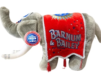Vintage 2001 Ringling Bros Barnum & Bailey Elephant Plush - Circus Souvenir Toy
