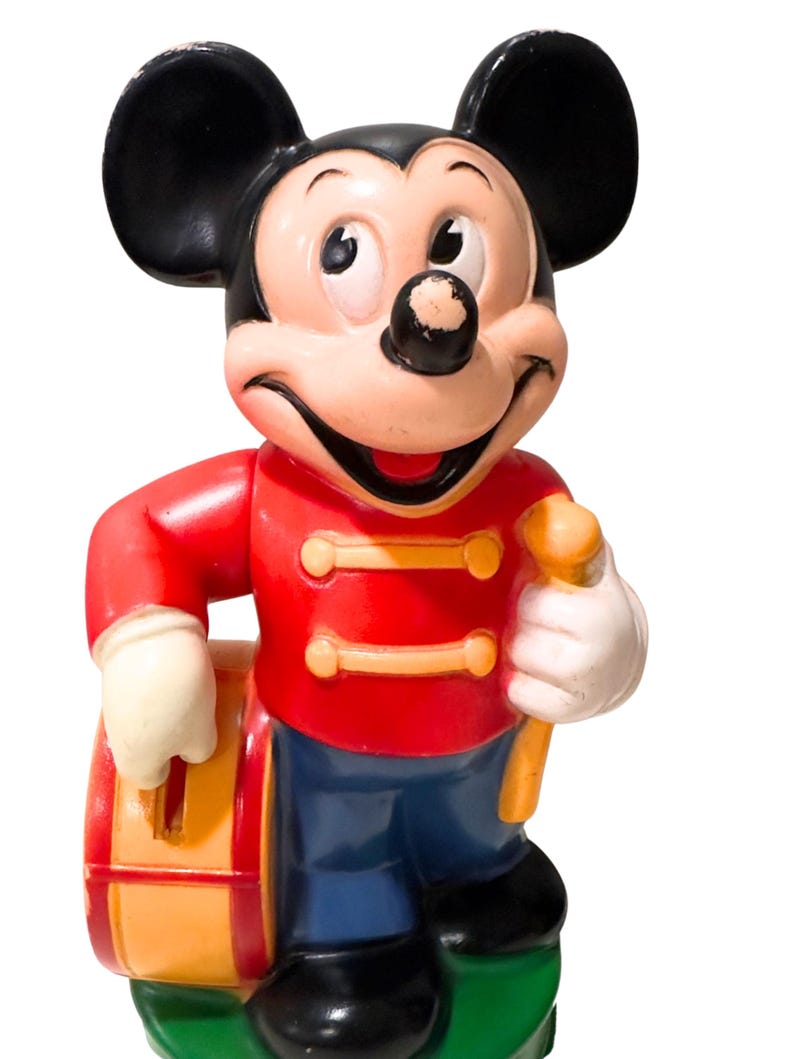 Vintage Mickey Mouse Figure Lot Disney Collectibles Coin Banks Bath Toy PVC Figures Mixed Mickey Mouse Collection image 2